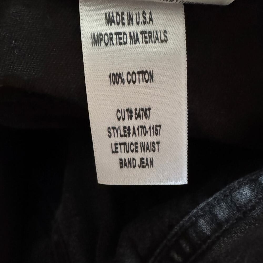 Agolde Black Jeans Straight Leg High Rise Denim Lettuce Waistband Cotton Basics - Picture 3 of 8